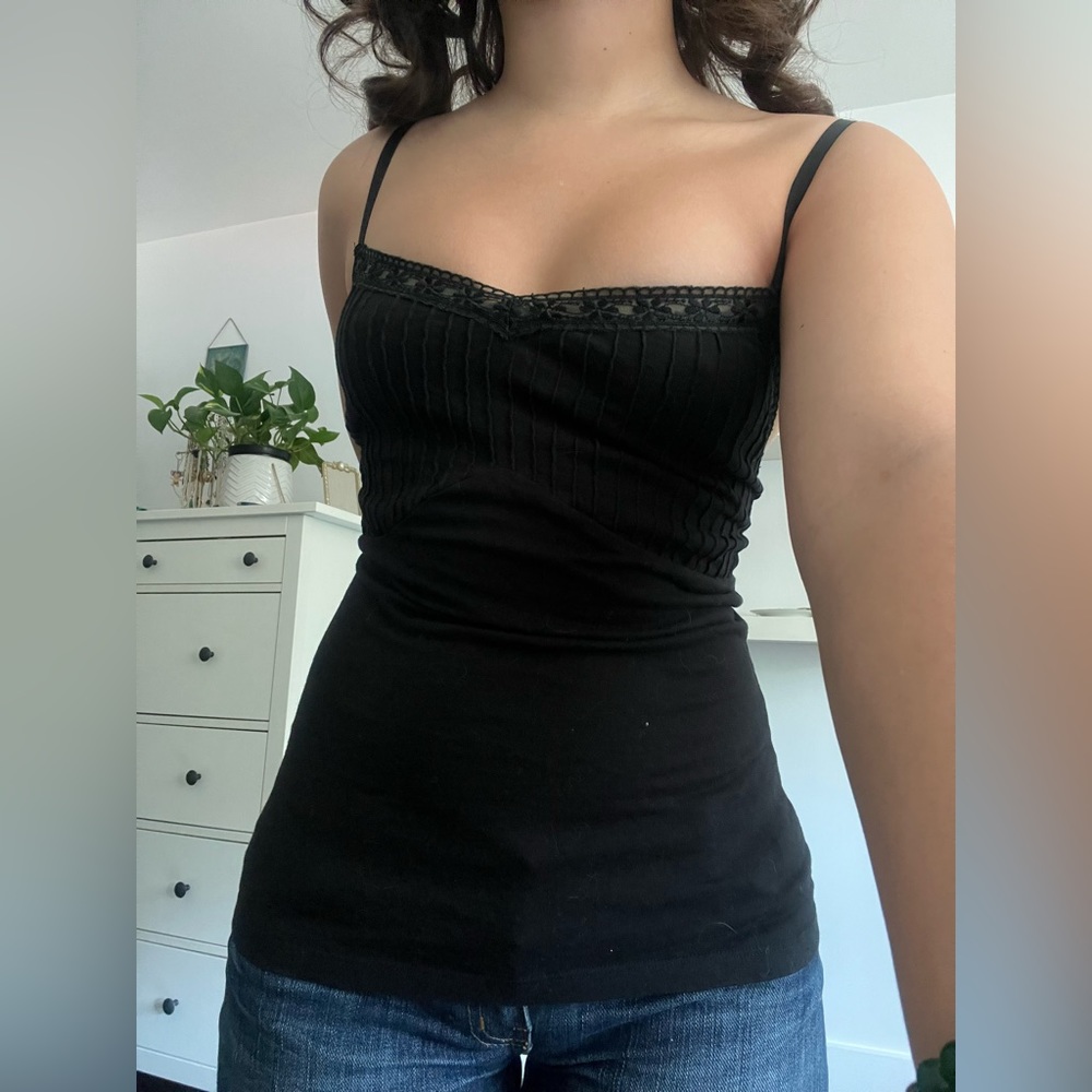 Size S/P, Vintage black lace cami